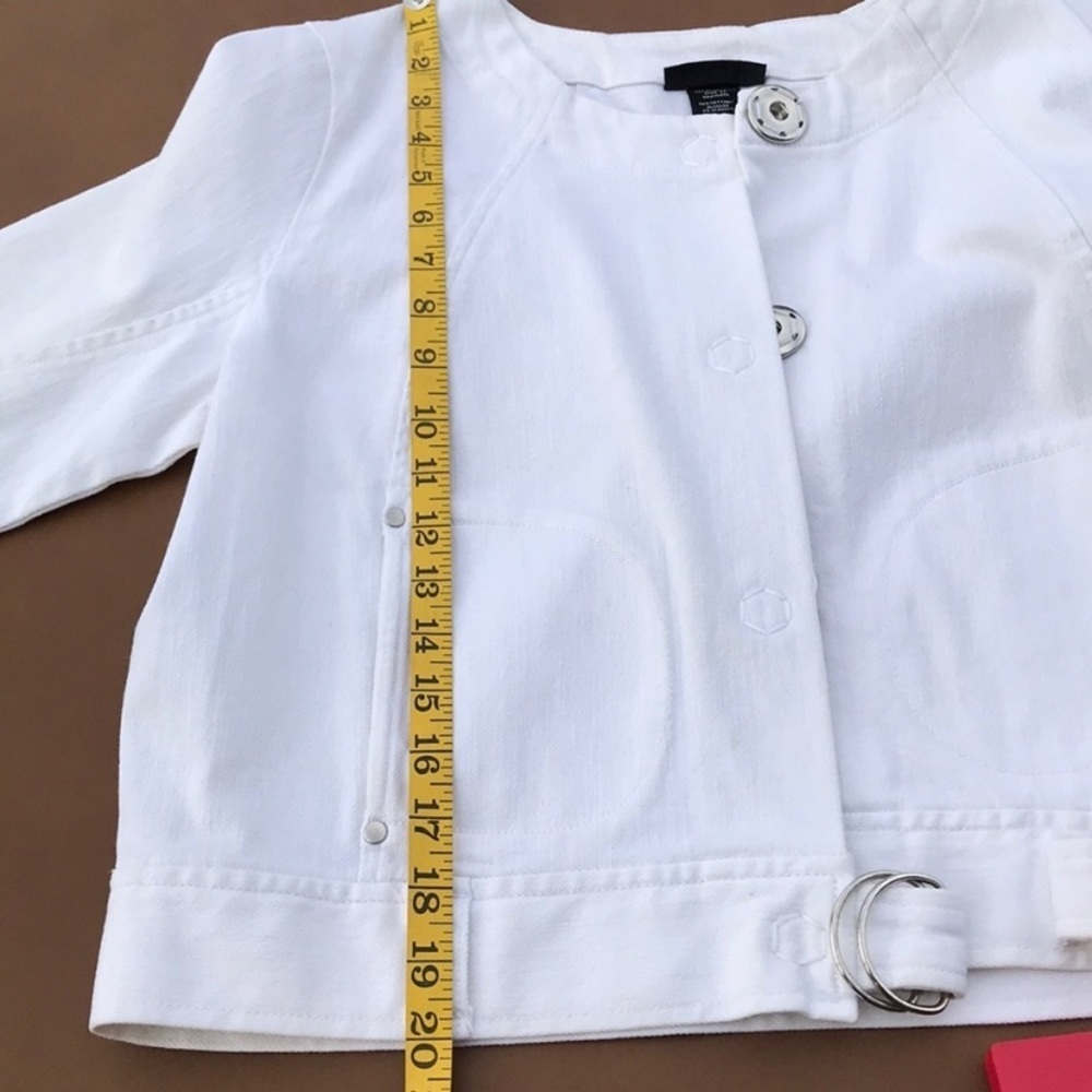 Apostrophe Denim Stretch White Jean Jacket Size 12 - Picture 6 of 9